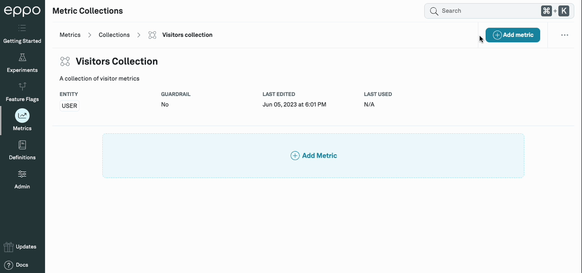 Adding metrics to a metric collection