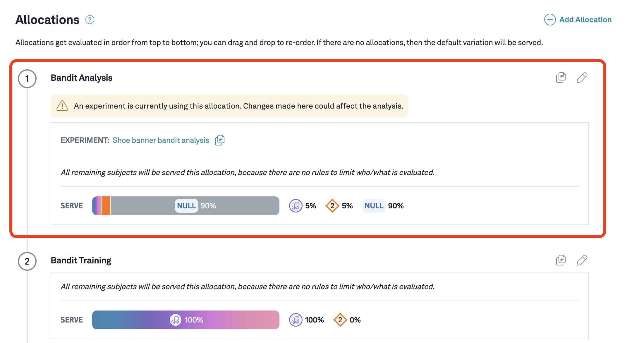 bandit experiment allocation