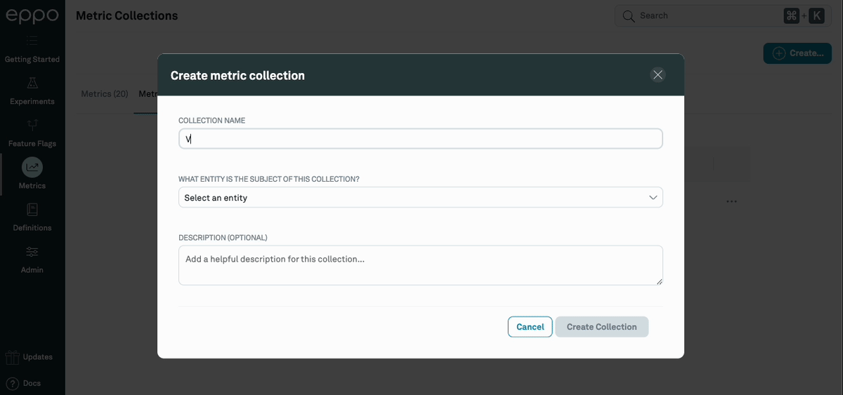 Submitting a metric collection