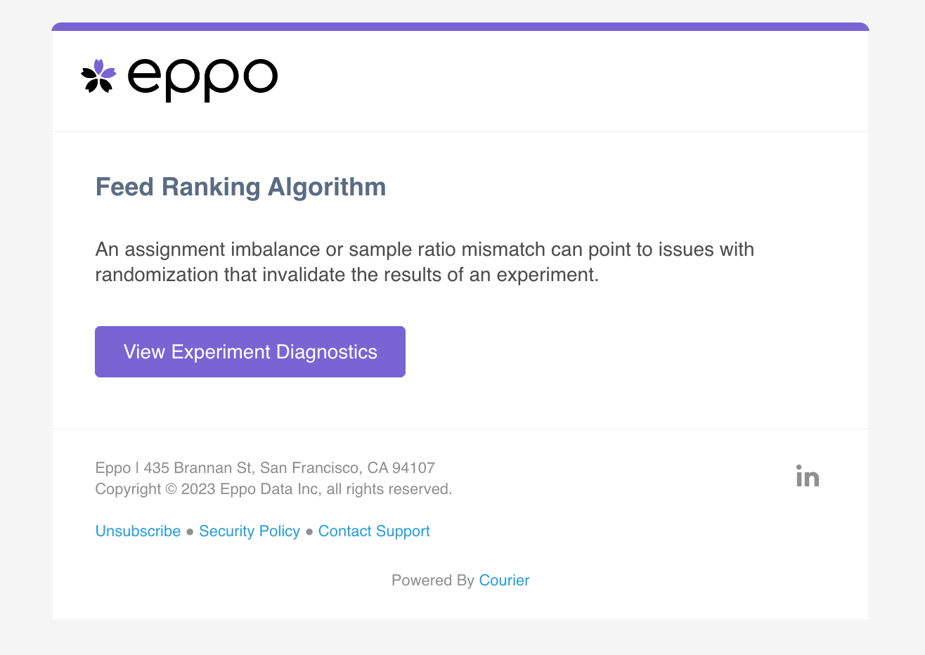 Traffic imbalance notification email